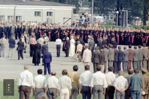 Pożegnanie papieża Jana Pawła II na lotnisku Balice kończące I pielgrzymkę do Polski.